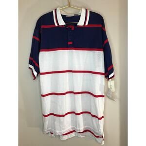 Wilson Vintage Striped Polo Shirt XL Red White Blue